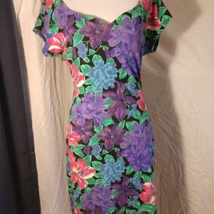 Vintage 90sFloral bodycon dress women's small